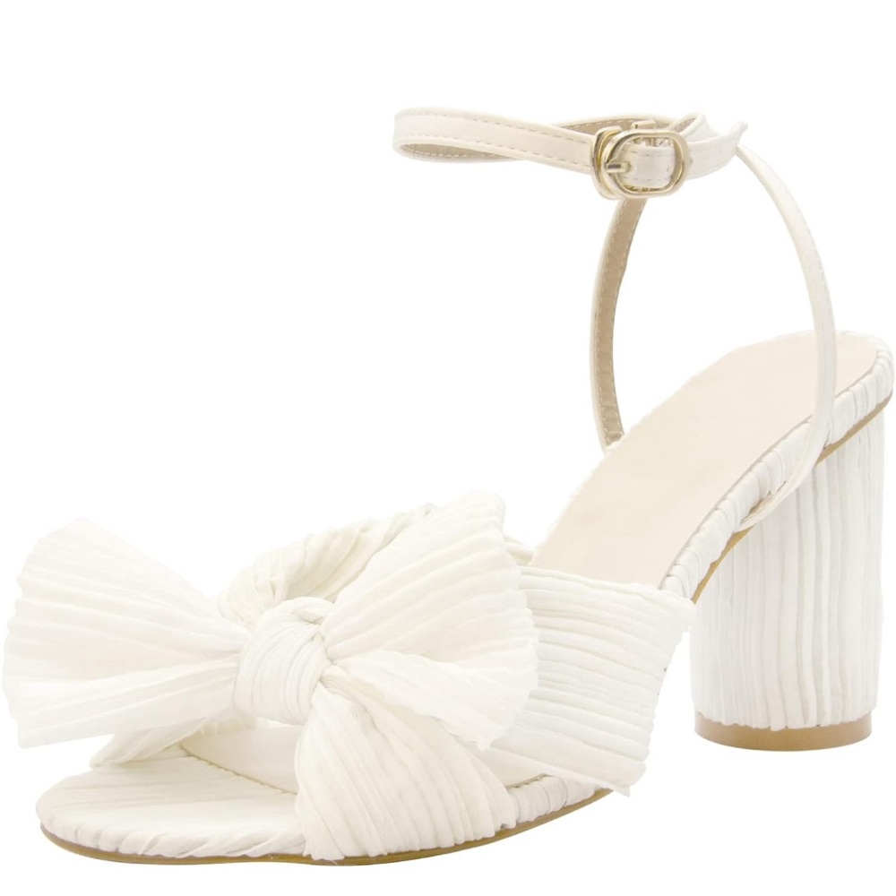 Pearl Camellia Knot Heeled Mules